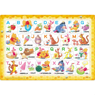 Tenyo 紙板 小熊維尼 學習ABC 52片 拼圖總動員 兒童 迪士尼 日本進口拼圖