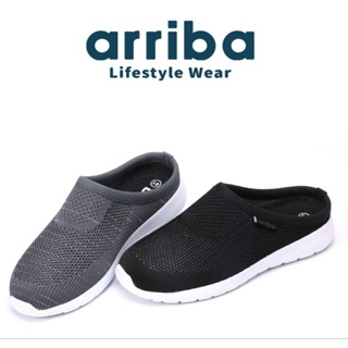 ARRIBA 艾樂跑男鞋 輕量透氣 方便穿脫 軟彈EVA鞋底 懶人鞋 穆勒鞋 介護鞋 休閒鞋 灰色 黑色62518