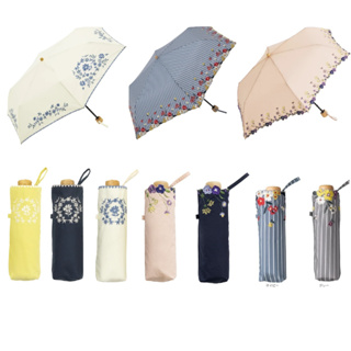 [北村日貨] ✨日本直送✨日本品牌 Because 晴雨兩用遮陽抗UV迷你刺繡折疊傘