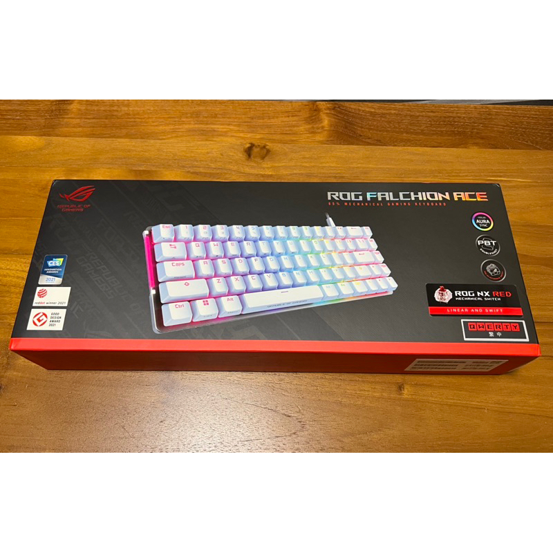 (二手）華碩 ROG Falchion Ace 65%機械式鍵盤 紅軸 白色