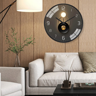 8英寸歐式創意掛鐘靜音機芯高透光玻璃鐘面北歐風情簡約藝術裝飾臥室客廳書房擺件掛鐘造型時鐘