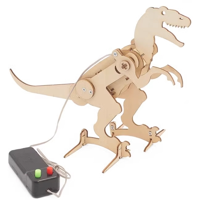 科技小製作 木製  遙控恐龍 電動暴龍 機械腕龍 機械三角龍 材料包 生活科技 科學實驗 科學玩具 益智教育 DIY拼裝