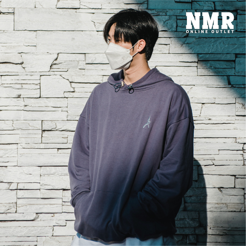 Nurari 帽tee 寬版 下擺收繩 灰藍 22 A/W Minimalist L'NRR Hoodie