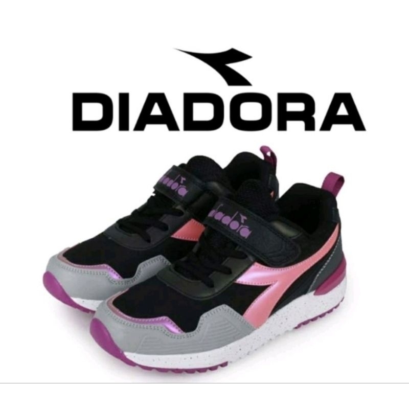 DIADORA 超寬楦-慢跑 運動 女童鞋 防潑水 炫彩反光 DA 1067 黑粉紫
