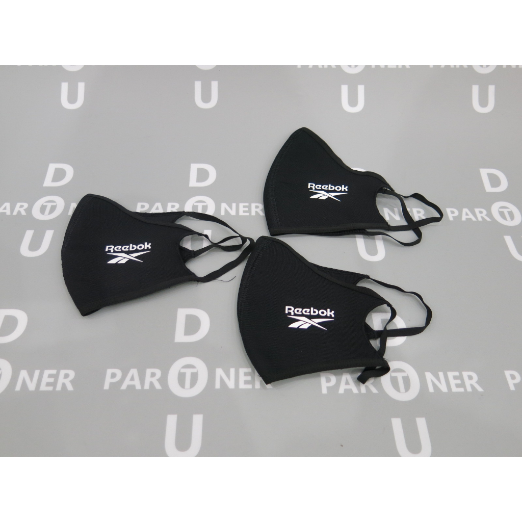 【Dou Partner】REEBOK 運動口罩 面罩 黑色 口罩 運動 口罩 一個 現貨