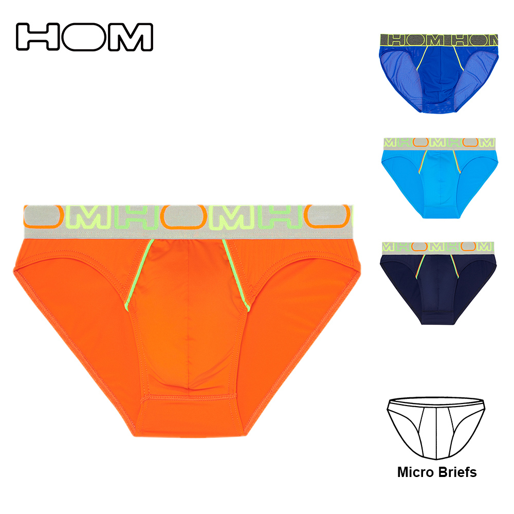 [ HOM ] 法國品牌 撞色運動系列 Micro Briefs 男三角褲 透氣網格 內褲 百貨專櫃