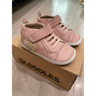 澳洲真皮手工鞋 Old Soles Ted Baby 學走系列 EU22 Powder Pink/Snow (甜粉熊)