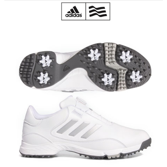 ✨全新 正貨 adidas GOLFLITE MAX BOA 24 男鞋 #IF3044 ,白/銀 有釘鞋