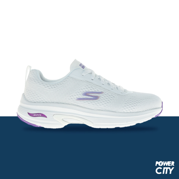 【SKECHERS】GO RUN ARCH FIT 休閒鞋 運動鞋 白紫 女鞋 -128953WPR