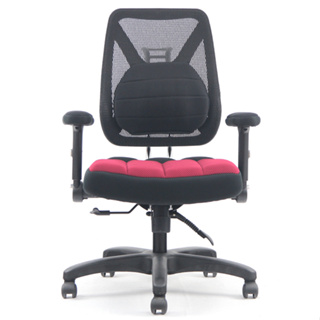 DR. AIR 新款升降椅背人體工學氣墊辦公網椅-紅 台灣製造