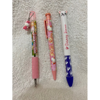 日本Sanrio Hello Kitty 2006年狐狸公仔原子筆、1999年KT自動鉛筆、日本迪士尼2色筆 日本製