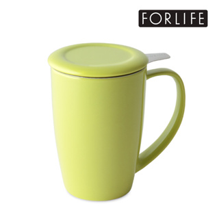 【FORLIFE總代理】美國品牌茶具 - 圓滑/ 濾網泡茶杯組443ml-萊姆綠