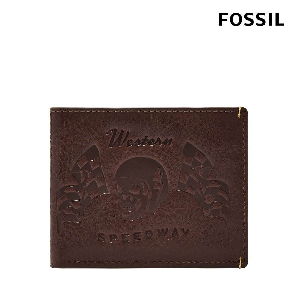 【FOSSIL 官方旗艦館】Bronson 真皮證件格皮夾-義式咖啡色 ML4563206 (禮盒組附鐵盒)