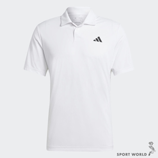 Adidas 男裝 短袖上衣 POLO衫 排汗 拼接網布 白【運動世界】HS3277