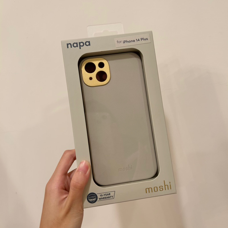 moshi  Napa 皮革保護殼 iPhone 14 Plus / 寧靜灰