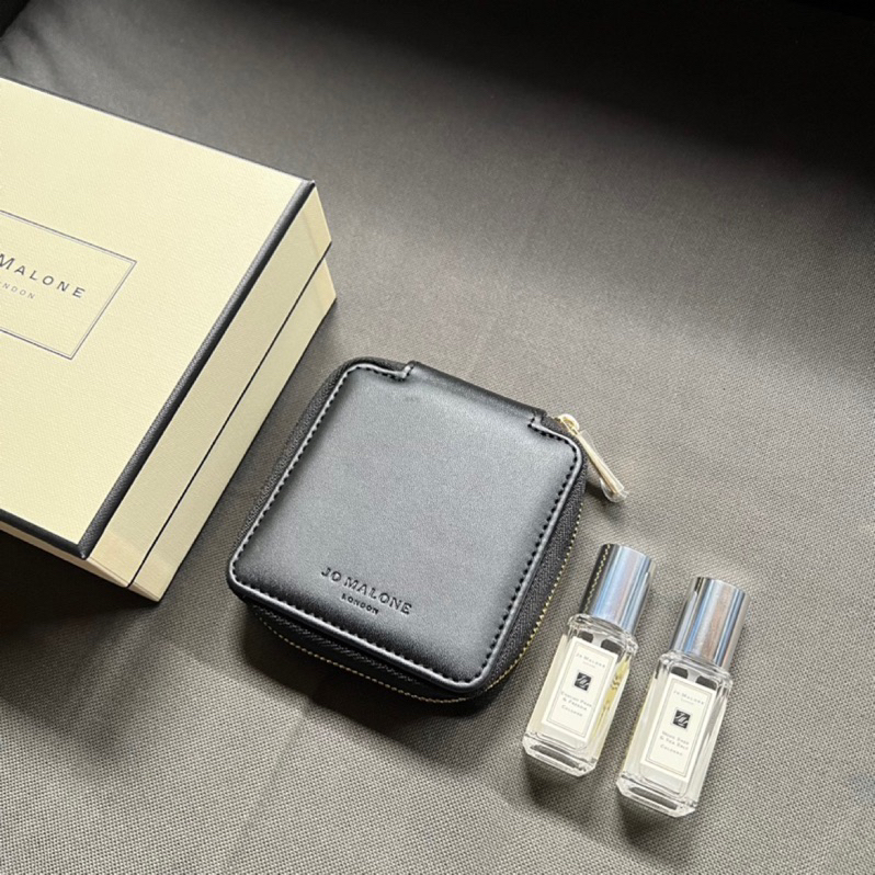 【Jo Malone】Jomalone品牌logo黑色皮革收納盒（售價不含兩支香水）