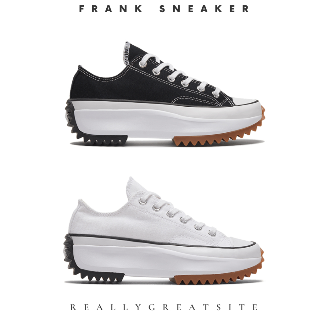 【Frank sneaker】CONVERSE RUN STAR HIKE LOW 白/黑 低筒 厚底