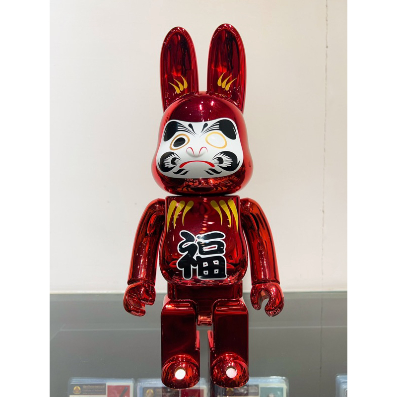 【拆擺 拍完照片收盒子 】BE@RBRICK 達摩 DARUMA 電鍍 紅色達摩兔🐰400%  庫柏力克熊🐻