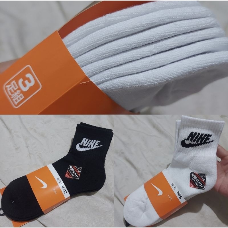 全新實拍 NIKE 日本 襪子 加厚 毛巾底 精英襪 訓練 短筒襪 運動襪 白色 黑色（ 3双1組）
