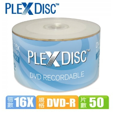 PLEXDISC DVD-R 16x 50片裝 噴墨可印光碟片