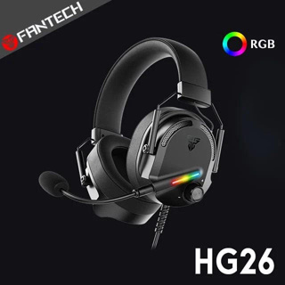 FANTECH HG26 7.1環繞立體聲RGB USB耳罩式電競耳機｜50mm單體/環繞立體音效 /可拆卸式麥克風