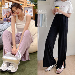 【HARPER】活力休閒鬆緊腰抽繩側開衩長褲 4色 | 現貨 長褲 開衩 休閒 百搭【PNA29433G】