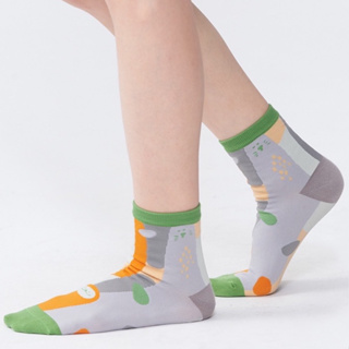 a la sha「全新、綠」抹茶曲線色塊短襪🧦