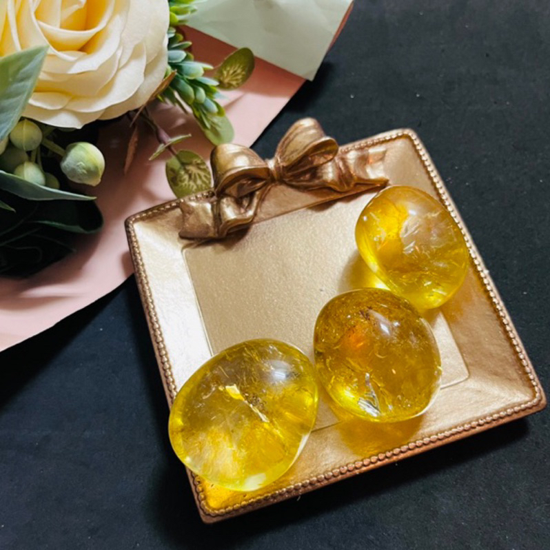 天然 滾石 巴西黃水晶  天然水晶原礦 原礦 礦石 水晶 滾石