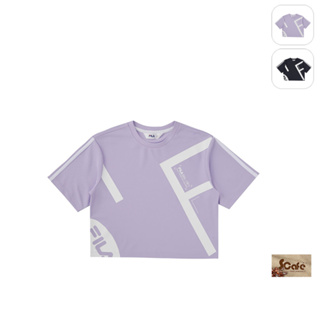 【FILA】KIDS 女童款 吸濕排汗 五分袖上衣-薰衣紫 5TEW-8318-PL