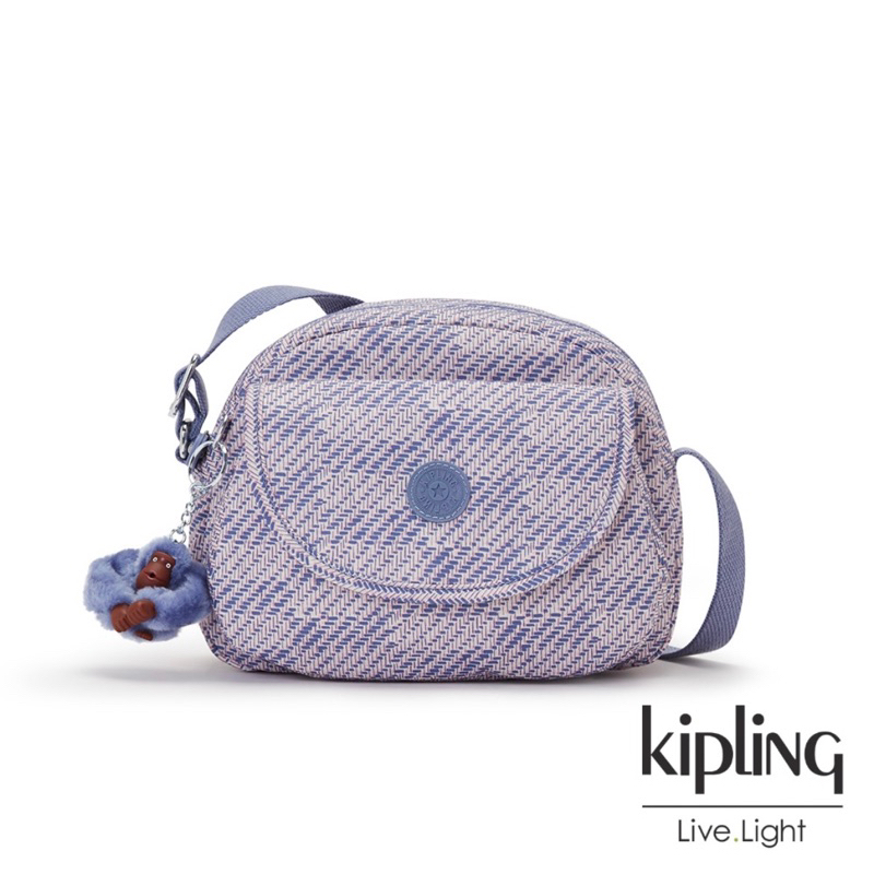 Kipling 斜紋軟呢丁香藍紫翻蓋側背小包 側背包 STELMA