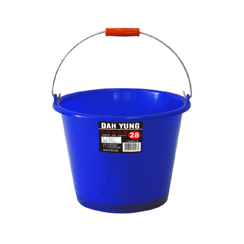 多尺寸 GWT28~40 彈力(耐衝級) 耐撞水桶 (鐵把手) 傳統水桶 掃拖地水桶 水桶 藍 紅 植栽【家的拼圖】
