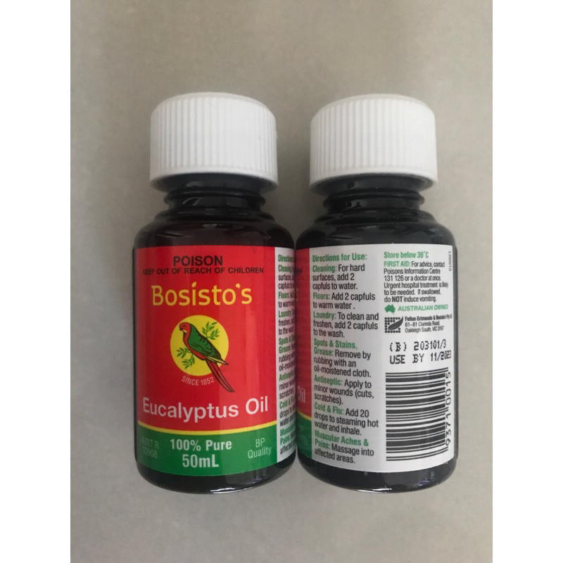 澳洲品牌Bosisto's 貝思多紅鸚鵡100%純天然尤加利精油Bosistos 50ml
