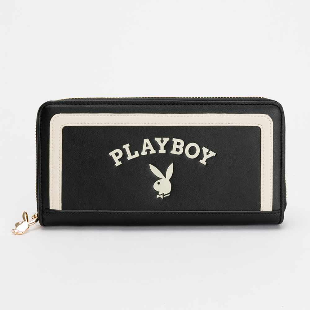 PLAYBOY 包包【永和維娜】皮夾 拉鏈 長夾 Emblem系列  黑色 532-5711-09-3