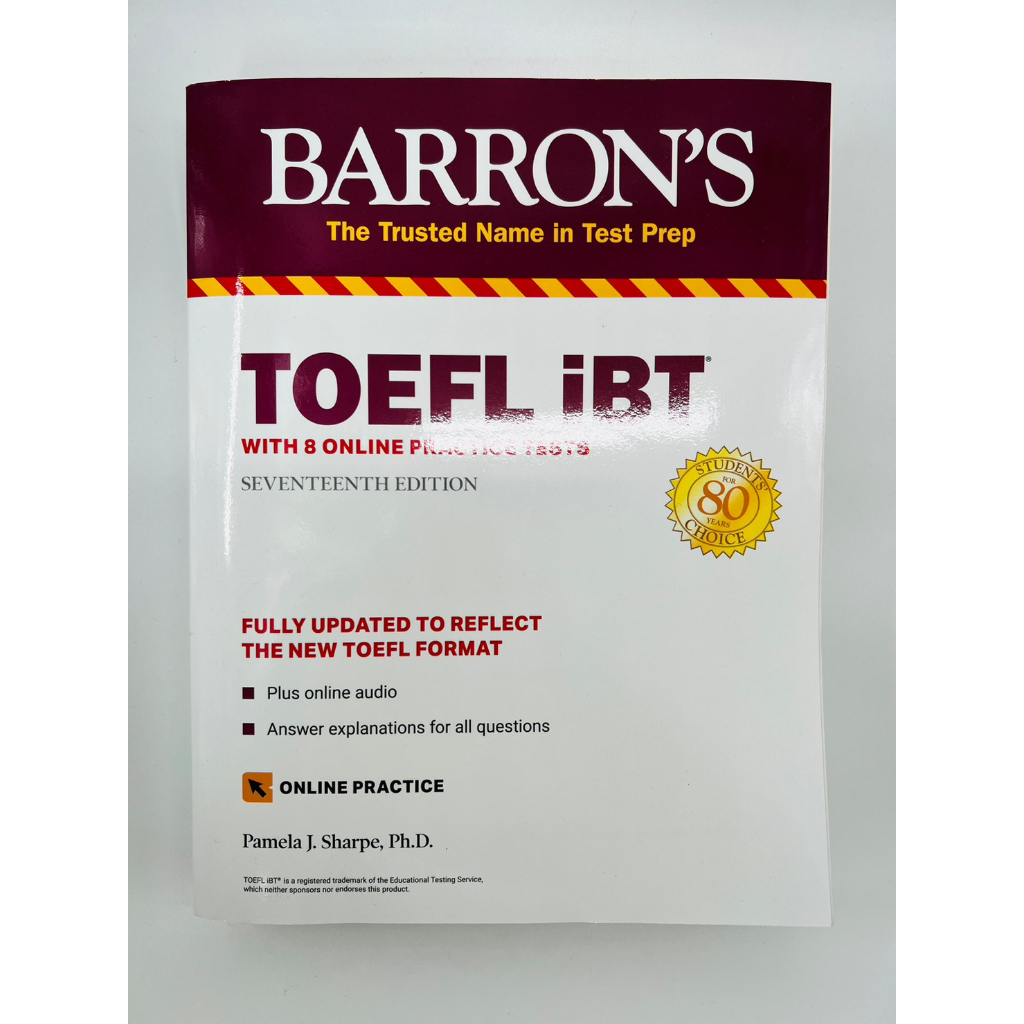 【Abc's書店｜TOEFL考試專區】Barron's TOEFL iBT With 8 Online Practice