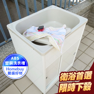 62*48CM中型櫥櫃式塑鋼水槽(雙門) 洗衣槽 洗碗槽 洗手台 水槽 流理台【FS-LS006DR】HB