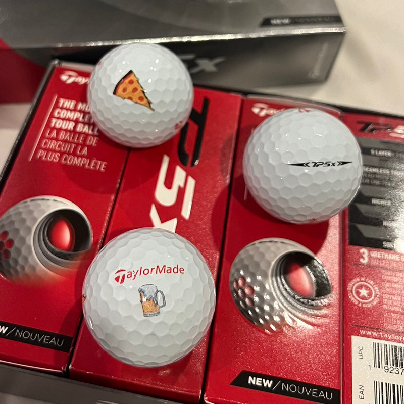 【美國原廠客製🍕🍺】🔥Taylormade TP5X 高爾夫球 ⛳️ 五層球 披薩🍕啤酒🍺設計🔥