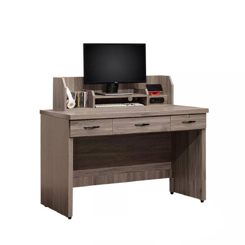 A書桌/電腦桌/辦公桌/工作桌/肯特灰橡色3.2尺/4尺書桌-上下座-2款尺寸可選