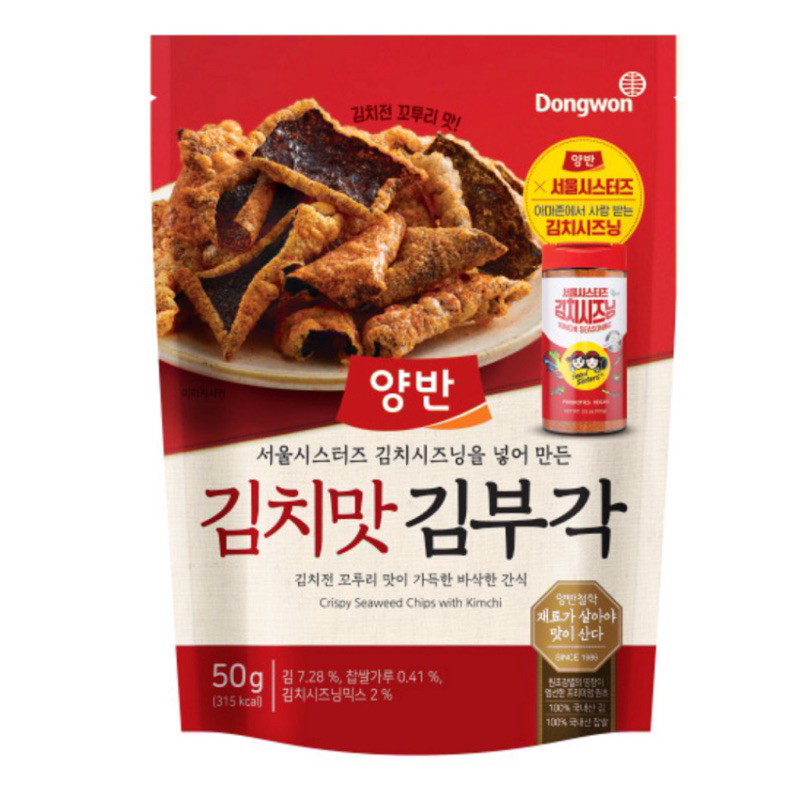 韓國🇰🇷東遠 Dongwon 海苔脆餅 海苔酥零食 蒜味 蝦味 泡菜 50g