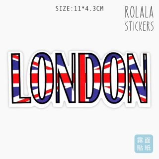 【P595】霧面單張PVC防水貼紙 倫敦英文貼紙 英國國旗貼紙 環遊世界貼紙 行李箱貼紙《同價位買4送1》ROLALA