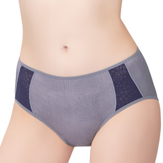 SWEAR 思薇爾 流動光影系列 M-3XL 中腰 三角 女內褲 (紫泥灰)