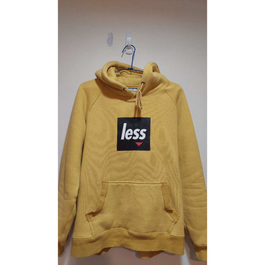 Less - box logo hoodie 芥末黃 帽踢 內刷毛