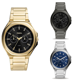 FOSSIL 六角形設計雙眼鋼錶男錶 45mm 【Watch On-line Store 】