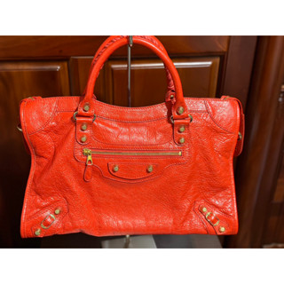 巴黎世家 BALENCIAGA CITY 玫瑰金釦機車包手提肩揹包 可刷卡分3期ˋ6期ˋ12期0利率