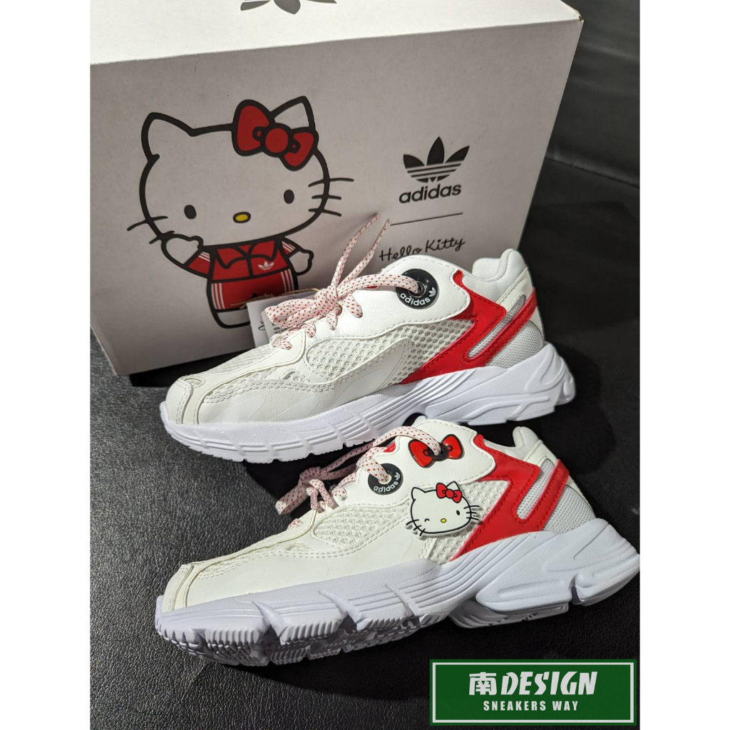 南🔥2023 3月 ADIDAS OG HELLO KITTY X ASTIR 慢跑 蝴蝶結 中童鞋 白 GX1877