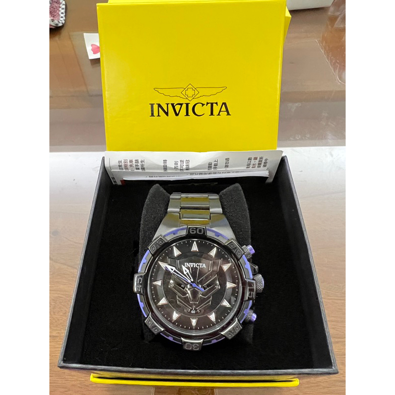 高級正品、全新英威塔美國漫威聯名系列-黑豹款石英手錶