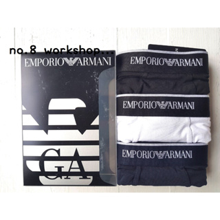 現貨(S-M-L-XL)☆【EA男生館】【EMPORIO ARMANI 四角內褲】【EAU001D2】三件組