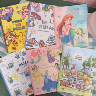 💗正版現貨💗迪士尼 25k 筆記本 空白 方格 玩具總動員 三眼怪 定頁筆記 手帳本 週記本 記事本 美人魚 公主 維尼