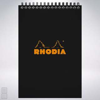 法國 RHODIA Wirebound Pad A4 N18 上掀式圈裝筆記本: 黑色/Black