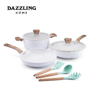 特價免運💰網美鍋具組❤️Dazzling Home❤️陶瓷不沾鍋具8件組-全新品