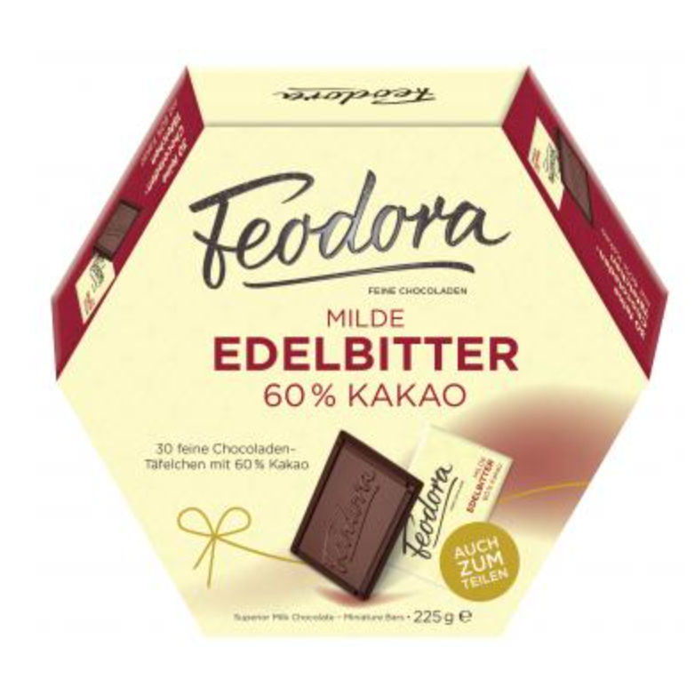 德國Feodora 賭神巧克力 60%, 溫潤順口. 苦味巧克力入門款. 新包裝. 新貨到